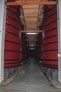 Wood storage tanks and equipment at Aurora Winery