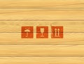 Wooden box panels simple vector icons set