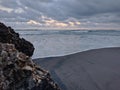 Wood stranded on the beach, exotic parangtritis beach