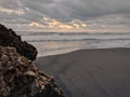 Wood stranded on the beach, exotic parangtritis beach