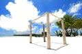 Wood structre with overwater villas Royalty Free Stock Photo