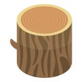 Wood stump icon, isometric style Royalty Free Stock Photo