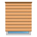 Wood sun blind icon, cartoon style