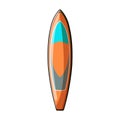 wood surfboard beach cartoon vector illustration