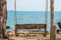 Wood swing on the beach Royalty Free Stock Photo