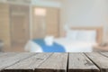 Wood table blur bedroom