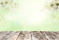 Wood table top on blur white green Royalty Free Stock Photo