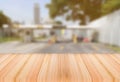 Wood table top on light blur Turnpike tolls background, can be used for ad Royalty Free Stock Photo