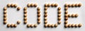 Wood Tack Word Art `Code` Royalty Free Stock Photo