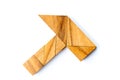 Wood tangram in hammer shape on white background Royalty Free Stock Photo