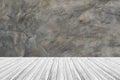 Wood terrace and Polished bare concrete wall texture Royalty Free Stock Photo