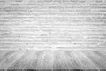 Wood terrace and Red Brick wall texture Royalty Free Stock Photo