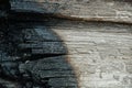 wood texture background burning and turning into wood charcoal. photo concept for forest burning Royalty Free Stock Photo