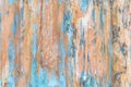 Wood texture or wood background. Old wood texture. Grunge abstract wood background. Blue orange natural vertical wooden texture