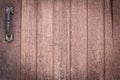 Wood texture background with old rusty metal door handle. Royalty Free Stock Photo