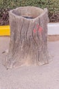 Wood texture bin or trash made by cement render