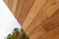 Wood texture close up of red cedar cladding on a garden room building