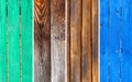 Wood texture collage, wooden fence banner. Close-up.
