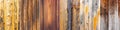 Wood texture collage, wooden fence banner. Close-up