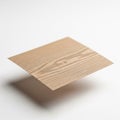 Wood-texture embossed kraft paper, floating in mid air horizontally, on solid white background Royalty Free Stock Photo