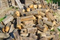 Fire wood and storage shed Royalty Free Stock Photo