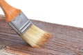 Wood texture and paintbrush Royalty Free Stock Photo