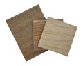 wood texture. swatch of ceramic flooring tiles samples isolated on background with clipping path. Royalty Free Stock Photo