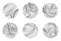 Wood texture with topography lines. Organic ripple wavy patterns. Tree rings set. Vector doodle illustration. Royalty Free Stock Photo