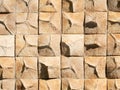 Wooden panel made from bottom of coconut shell Royalty Free Stock Photo