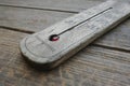 Wood thermometer on old wood background