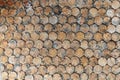 Wood timber construction material for background and texture. wood logs, stacked pine timber for construction buildings. used for