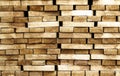 Wood timber construction material background and texture. Stack Royalty Free Stock Photo