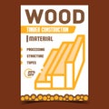 Wood Timber Construction Promotional Banner Vector