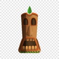 Wood totem idol icon, cartoon style Royalty Free Stock Photo