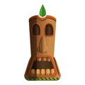 Wood totem idol icon, cartoon style Royalty Free Stock Photo