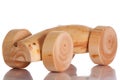 Wood toy car isolated Royalty Free Stock Photo