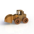 Wood toy car isolated on white background. Side view Royalty Free Stock Photo