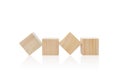 Wood toy cubes isolated on white Royalty Free Stock Photo