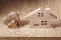 Wood toys house and herts Royalty Free Stock Photo