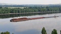 Wood transportation on Danube river,Slovakia,