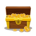 Wood Treasure chest and coin