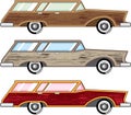 Wood trim station wagon vector