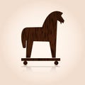 Wood trojan horse eps10 Royalty Free Stock Photo