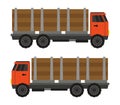 Wood truck icon illustrated in vector on white background