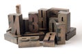 Wood type grouping Royalty Free Stock Photo