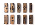 Wood type numerals Royalty Free Stock Photo