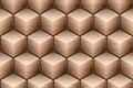 Wood veneer boxes design hexagon 3d panels. Material wood oak. High quality seamless realistic texture. Royalty Free Stock Photo