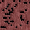 Wood veneer with many holes from bullets, magenta on tree surface color, seamless background of high resolution