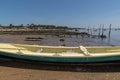 Wood vintage Oyster boat at Cap Ferret in France