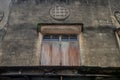 Wood vintage window on the old wall, Chinese house style Royalty Free Stock Photo